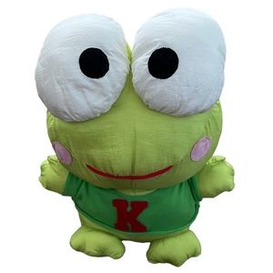 SANRIO Kero Keroppi Vintage 90's Nylon Monogram K Shirt Frog Plush Stuffed Toy